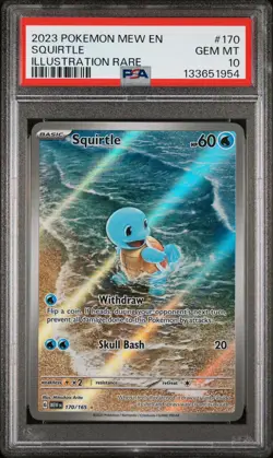 2023 POKEMON MEW EN-151 ILLUSTRATION RARE #170 SQUIRTLE PSA 10 - Image 1