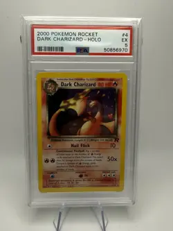 2000 Pokemon Rocket Dark Charizard Holo #4 PSA 5 - Image 1