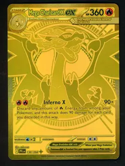 2025 Pokemon PFL EN Mega Hyper Rare #130 Mega Charizard X ex PACK FRESH BLAZING - Image 1