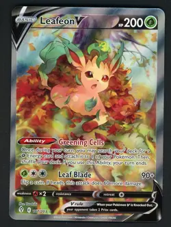 2021 Pokemon SWSH Evolving Skies Ultra Rare #167 Leafeon V - Image 1