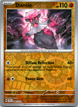 Pokemon TCG Diancie 86/142 Uncommon Reverse Holo S & V Stellar Crown SCR EN - Image 1