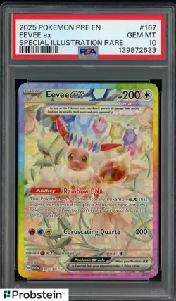 2025 Pokemon Pre En Special Illustration Rare #167 Eevee Ex PSA 10 GEM MINT - Image 1