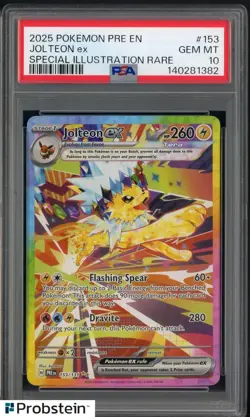 2025 Pokemon Pre En Special Illustration Rare #153 Jolteon Ex PSA 10 GEM MINT - Image 1