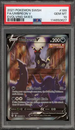 Pokemon Umbreon V Evolving Skies Full Alt Art #189 PSA 10 Gem Mint - Image 1