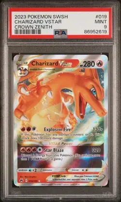 2023 Pokemon Crown Zenith Charizard VSTAR Extended Art Holo Rare PSA 9 MINT #019 - Image 1