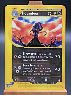 2002 Pokemon Aquapolis Houndoom Non-Holo Rare 15/147 Excellent LP - Image 1