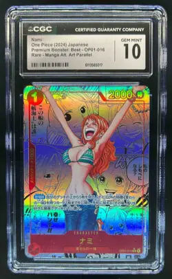 2024 One Piece Nami Premium Booster Manga Alt Art #OP01-016 CGC 10 GEM MINT - Image 1