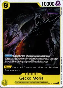 One_piece tcg #OP14-104 Gecko Moria Near Mint or Better The Azure Sea's Seven - Image 1