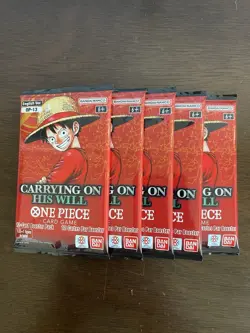 One Piece Carrying On His Will OP-13 Five 5 Booster Packs Lot English D - Image 1