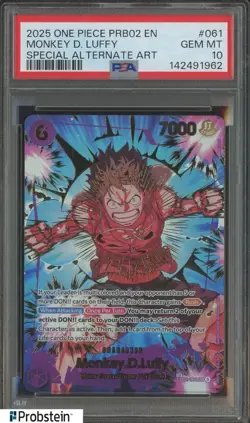 2025 One Piece PRB02 EN Special Alternate Art #061 Monkey D. Luffy PSA 10 - Image 1