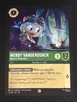 Disney Lorcana Whispers in the Well Webby Vanderquack-Mystery Enthusiast 73/204 - Image 1