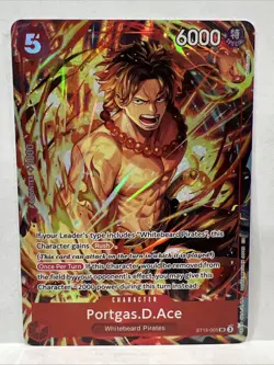 One Piece TCG Portgas D. Ace Illustration Box Promo Card Foil ST15-005 NM - Image 1