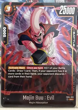 Dragon Ball Super Fusion World CCG Card Game - Majin Buu Evil (FB04-093 SR) - Image 1