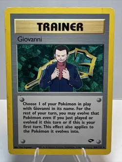 DAMAGED Giovanni 104/132 Regular/Non-Holo Gym Challenge AUTHENTIC Pokemon Card - Image 1