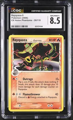 CGC 8.5 Rayquaza 2006 EX Holon Phantoms 26/110 Pokemon Card - Image 1