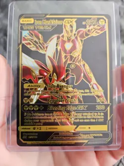Iron Man & Scizor GX Black Foil Fan Art Vinyl Collector Pokemon Card 47/100 - Image 1