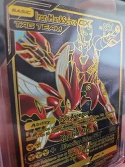 Iron Man & Scizor GX Black Foil Fan Art Vinyl Collector Pokemon Card 47/100 - Image 4