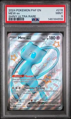Mew EX Paldean Fates Shiny Ultra Rare Holo Card PSA 9 Pokemon - Image 1