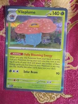 Hologram Foil Rare Vileplume 045/165 Scarlet & Violet 151 Pokemon TCG Card - Image 1