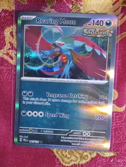 Hologram Foil Roaring Moon 065/131 Rare Prismatic Evolution Pokemon card TCG CCG - Image 1