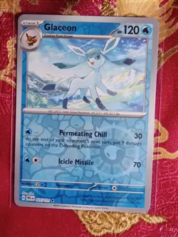 REVERSE Foil Rare Glaceon 025/131 Prismatic Evolution Pokemon TCG Card - Image 1