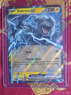 Hologram Rare Foil Zekrom EX 034/086 Black Bolt Pokemon TCG card - Image 1