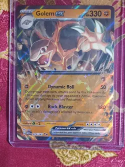 Hologram Rare Foil Golem EX 076/165 Scarlet & Violet 151 Pokemon TCG card - Image 1