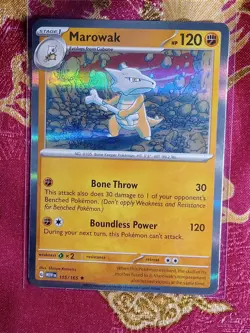 Hologram Foil Rare Marowak 105/165 Scarlet & Violet 151 Pokemon TCG Card - Image 1