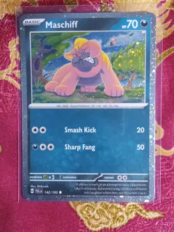 COSMIC Hologram Foil Maschiff 142/193 Paldea Evolved Pokemon TCG Card - Image 1
