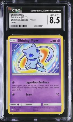 CGC 8.5 Shining Mew 40/73 Holo Shining Legends Pokemon Card - Image 1