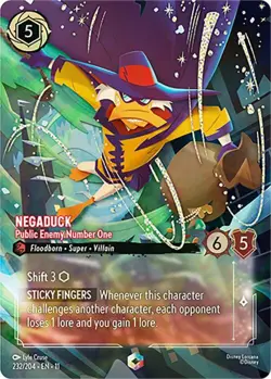 Negaduck - Public Enemy Number One (Enchanted) - Near Mint Holofoil Lorcana - Image 1