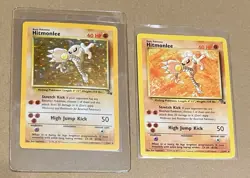 HITMONLEE - Holo 7/62 + Non-Holo 22/62 - Fossil 1998 Pokemon * EX / Near MINT - Image 2