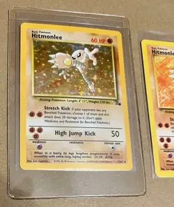 HITMONLEE - Holo 7/62 + Non-Holo 22/62 - Fossil 1998 Pokemon * EX / Near MINT - Image 5