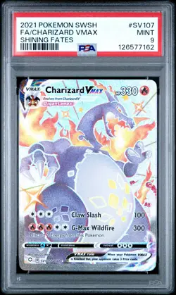2021 POKEMON SWORD & SHIELD SHINING FATES #SV107 FULL ART/CHARIZARD VMAX PSA 9 - Image 1