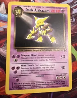 Pokemon Dark Alakazam TCG Non-holo 18/82 Team Rocket Rare HP - Image 1