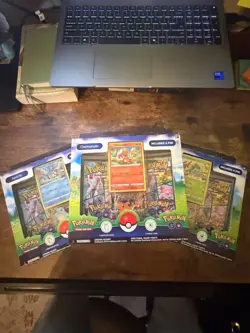 Pokemon GO series TCG, Pin Collection Box Set Promos- Kanto Starters set of 3 - Image 1