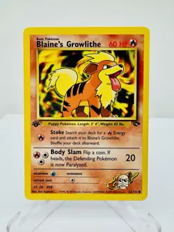 Pokemon TCG Blaine's Growlithe Gym Challenge 62/132 Regular 1st Edition - Image 1