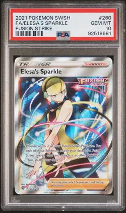 2021 POKEMON SWORD & SHIELD FUSION STRIKE #260 FULL ART/ELESA'S SPARKLE PSA 10 - Image 1