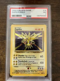 1999 Pokemon Game Zapados HOLO PSA 7 NM - Image 1