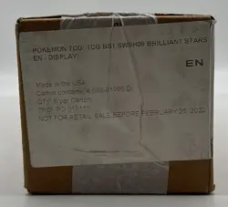 Pokemon TCG SWSH Brilliant Stars Booster Box Case SEALED (6 Boxes) - Image 1