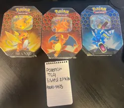 Pokemon Hidden Fates Tins Charizard Gyarados Raichu GX Boxes - Set of 3 - Image 1