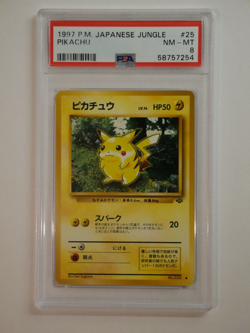 PSA 8 NM - MT 1997 Pokemon Japanese Jungle Set Pikachu No. 025 - Near Mint - Image 1