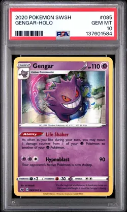 2020 POKEMON SWORD & SHIELD #085 GENGAR-HOLO PSA 10 Gem Mint - Image 1