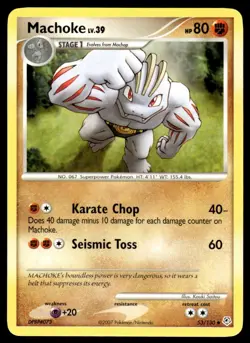 Pokemon TCG Diamond & Pearl #53/130 Machoke LP - Image 1
