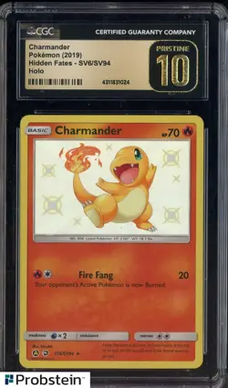 2019 Pokemon Hidden Fates #SV6 Charmander Holo CGC 10 PRISTINE - Image 1