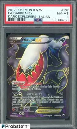 2012 Pokemon B & W Dark Explorers Italian #107 Darkrai Ex FA PSA 8 NM-MT - Image 1