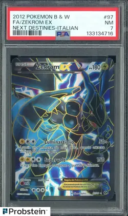2012 Pokemon B & W Next Destines Italian #97 Zekrom Ex Fa PSA 7 NM - Image 1