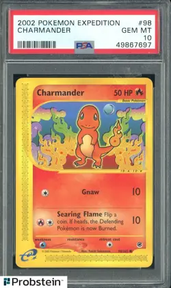 2002 Pokemon Expedition #98 Charmander PSA 10 GEM MINT - Image 1