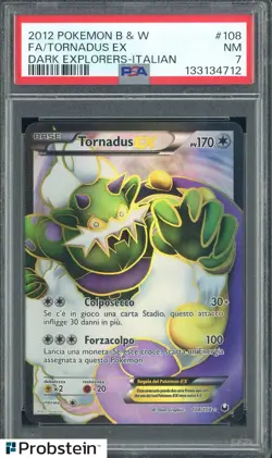 2012 Pokemon B & W Dark Explorers Italian #108 Tornadus Ex Fa PSA 7 NM - Image 1
