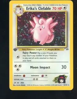 2000 Pokemon Gym Heroes 1st Edition #36 Erika's Clefable Holo Rare - Image 1